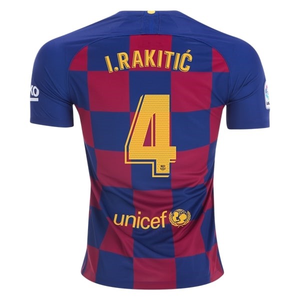 Maillot Football Barcelone NO.4 I.Rakitic Domicile 2019-20 Bleu Rouge